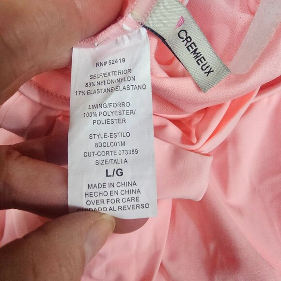 Cremieux Womens One Shoulder Bow Pink Swimsuit Sz L Pastel Barbiecore Soft Girl - Picture 7 of 14